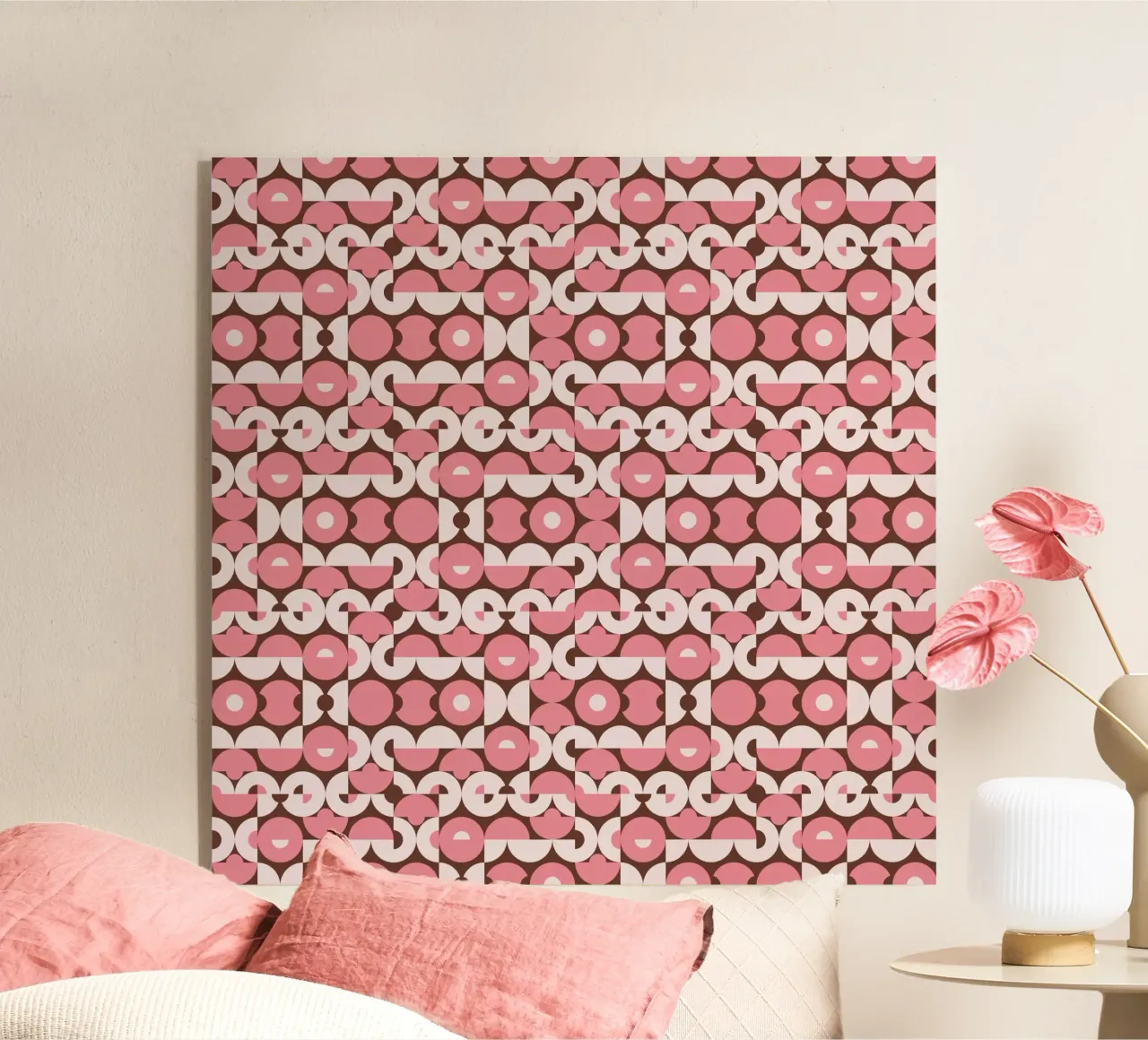 Modello di puzzle rosa a scacchiera plexiglass da Little Dean