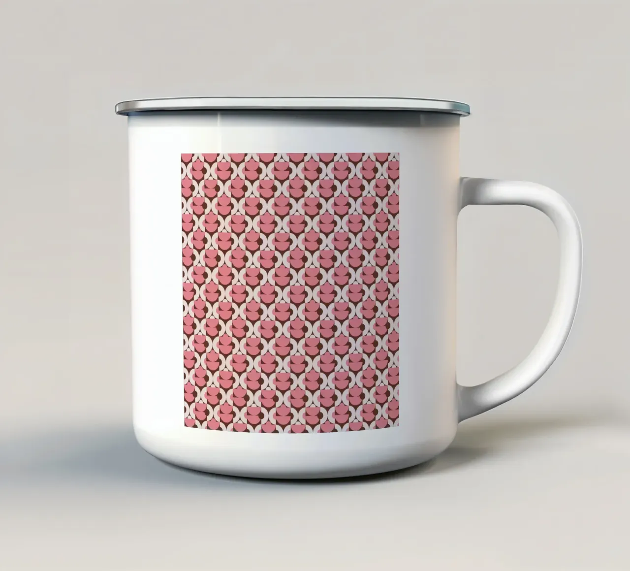 Motivo geometrico rosa tazza in smalto da Little Dean