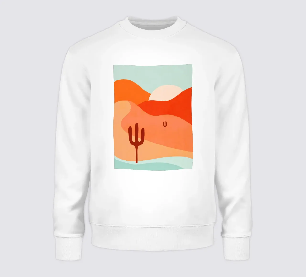 Minimal Boho Desert Cactus Oasis - Peachy Coral & Aqua sweat de Dominique Vari