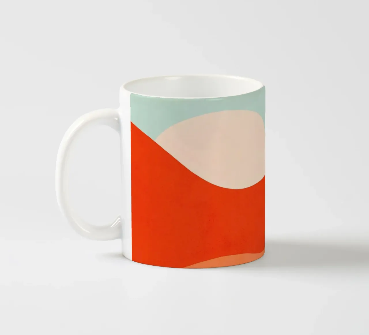Oasi di cactus del deserto bohémien - Corallo pesca e acqua tazza in ceramica da Dominique Vari