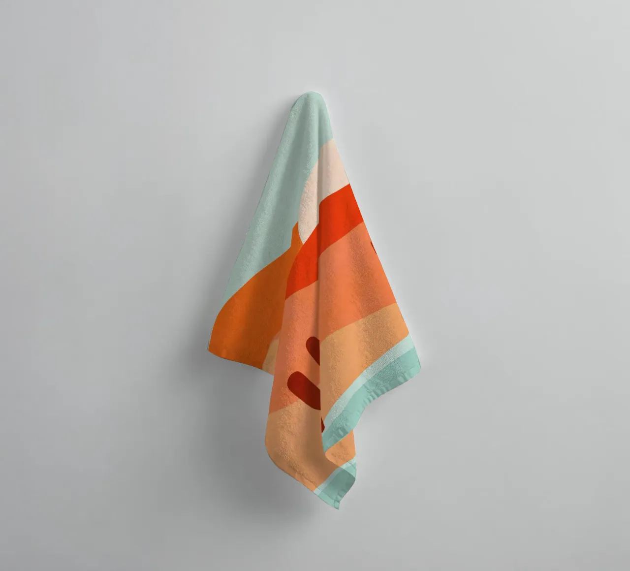 Minimal Boho Desert Cactus Oasis - Peachy Coral & Aqua serviette de bain de Dominique Vari