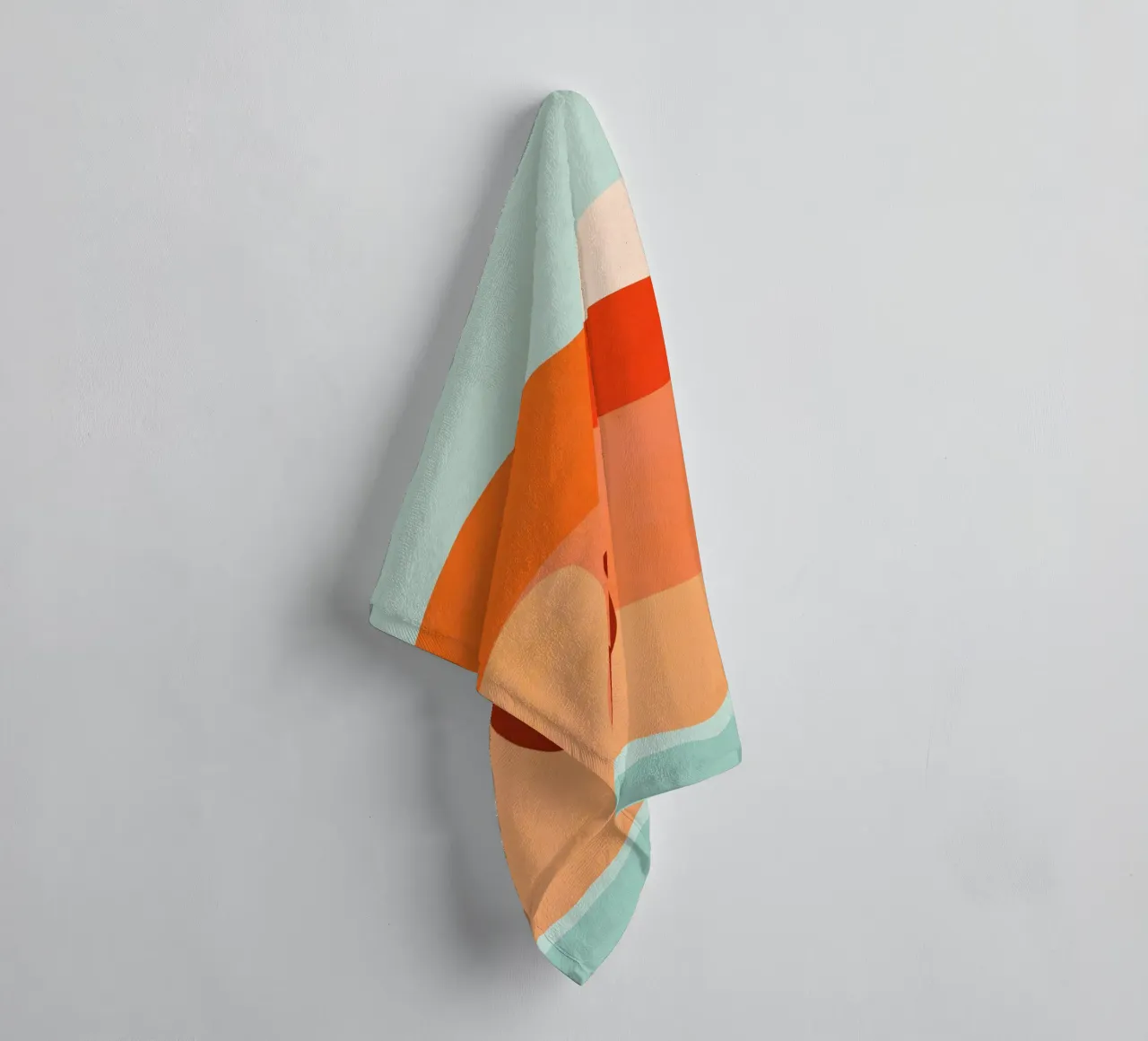 Minimal Boho Desert Cactus Oasis - Peachy Coral & Aqua serviette de bain de Dominique Vari