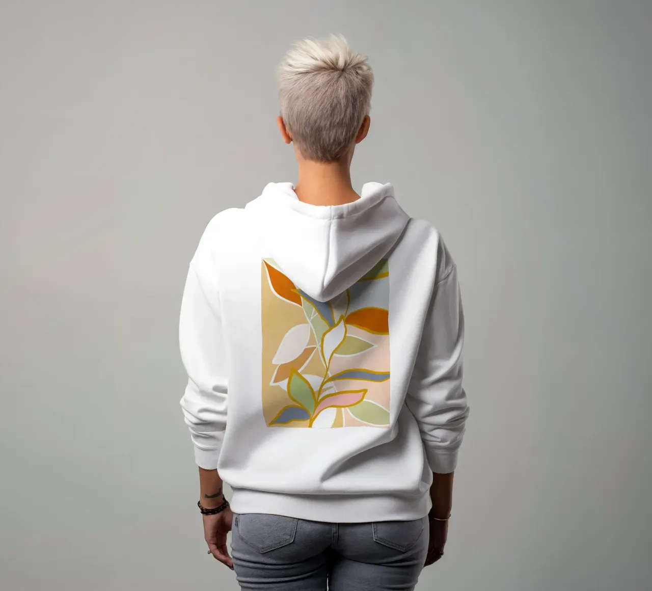 Plus près de la nature - flux botanique dans des pastels ensoleillés sweat à capuche de Dominique Vari