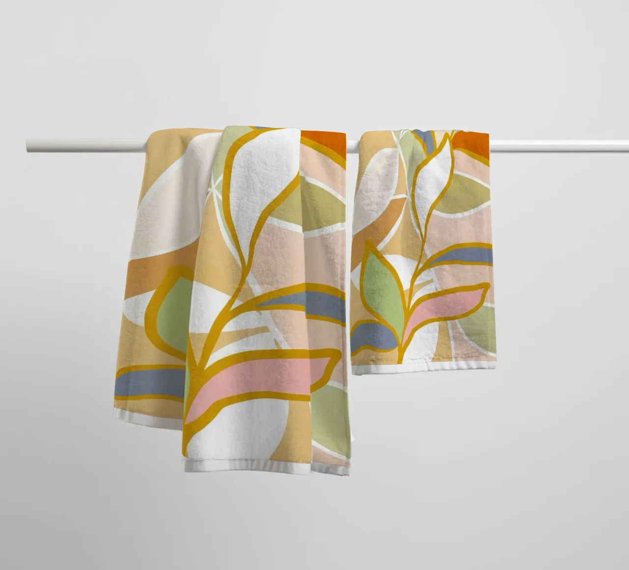 Closer to Nature • Botanical flow in Sunny Pastels towel by Dominique Vari