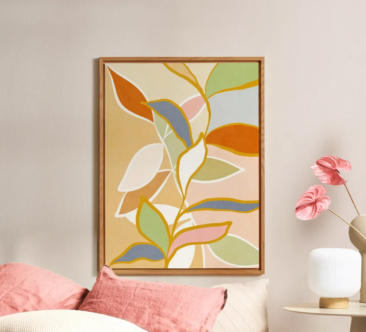 Closer to Nature • Botanical flow in Sunny Pastels alu-dibond by Dominique Vari