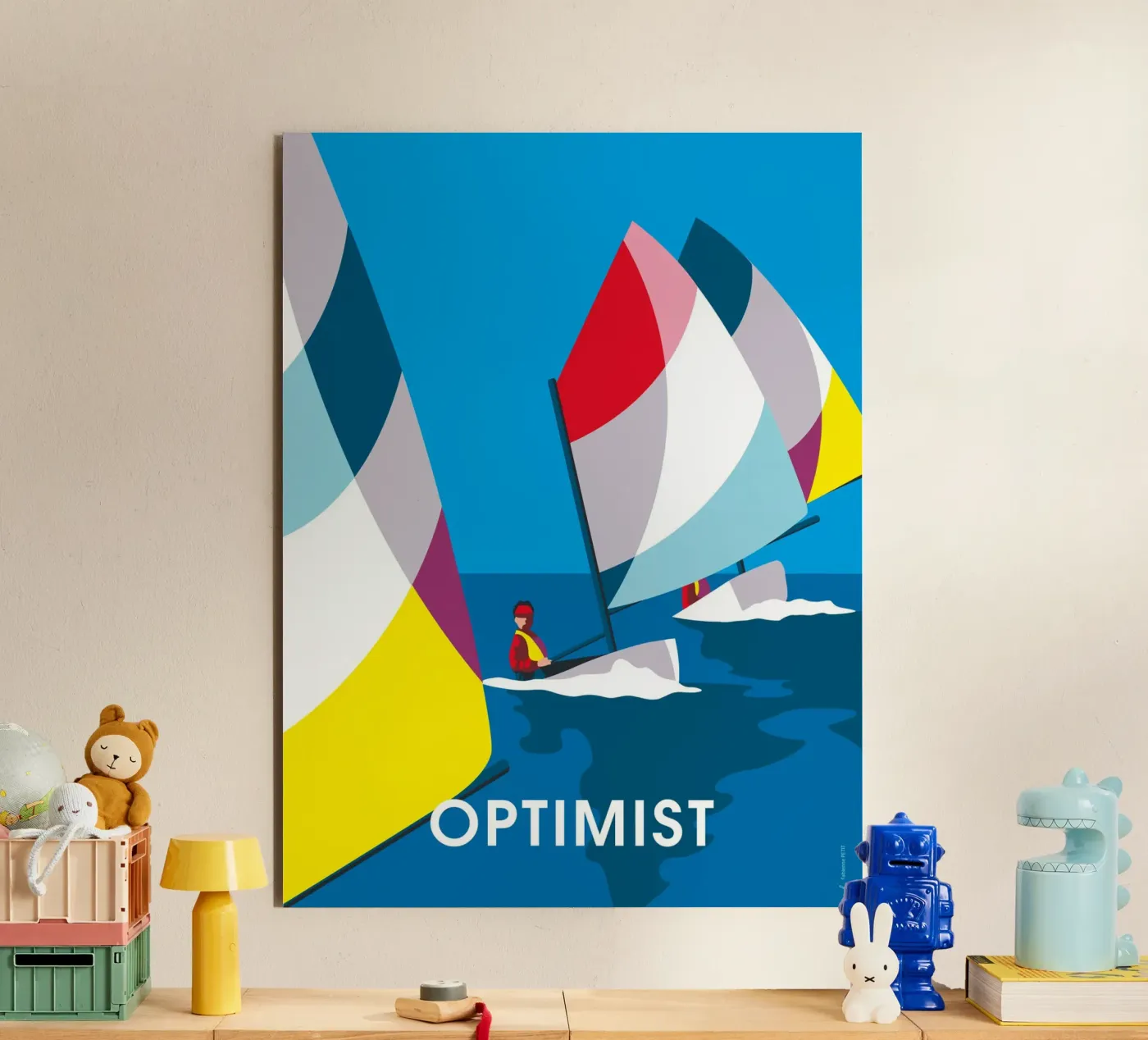 Optimist alluminio dibond da Fabienne Petit