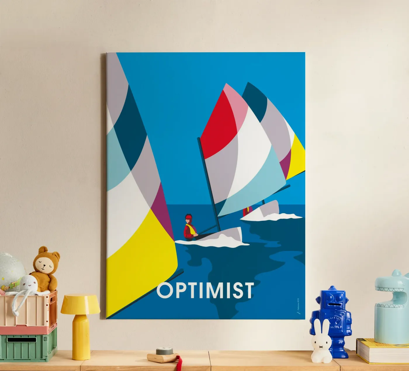 Optimist canvas by Fabienne Petit