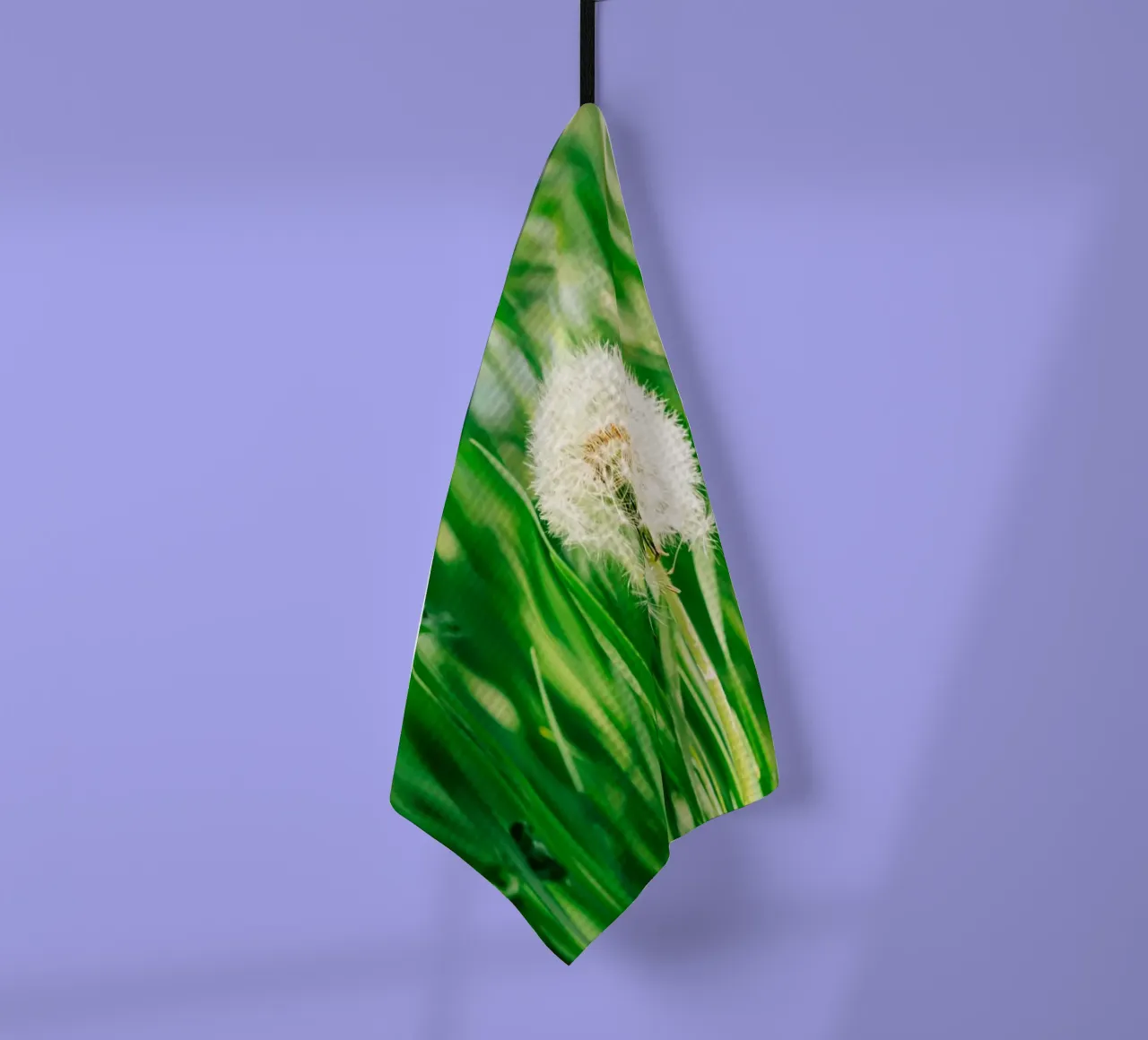 Dandelion, wildflower in grass on spring meadow - nature photo tea towel by Bold and Retro