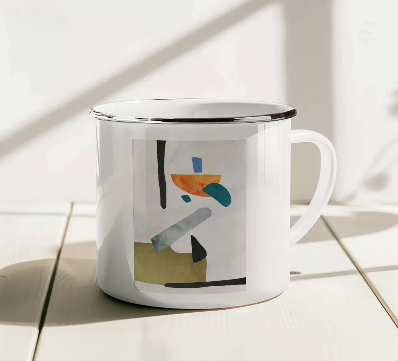 Abstract geometric x tazza in smalto da ramosashop