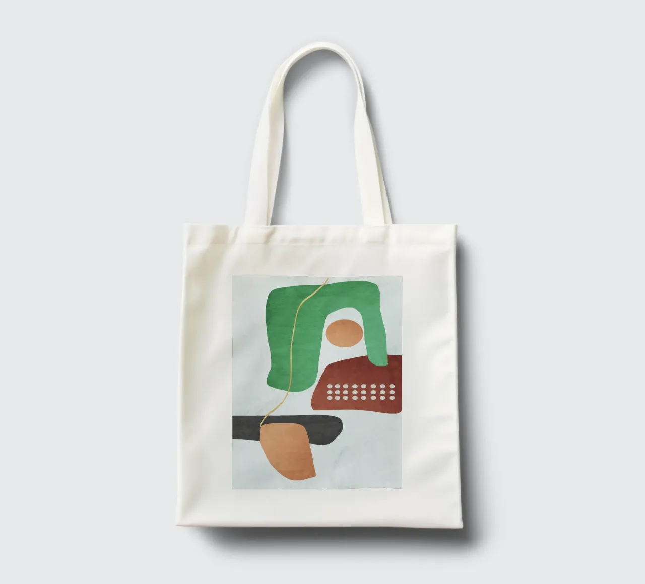 Abstract geometric  earth tones borsa in juta da ramosashop