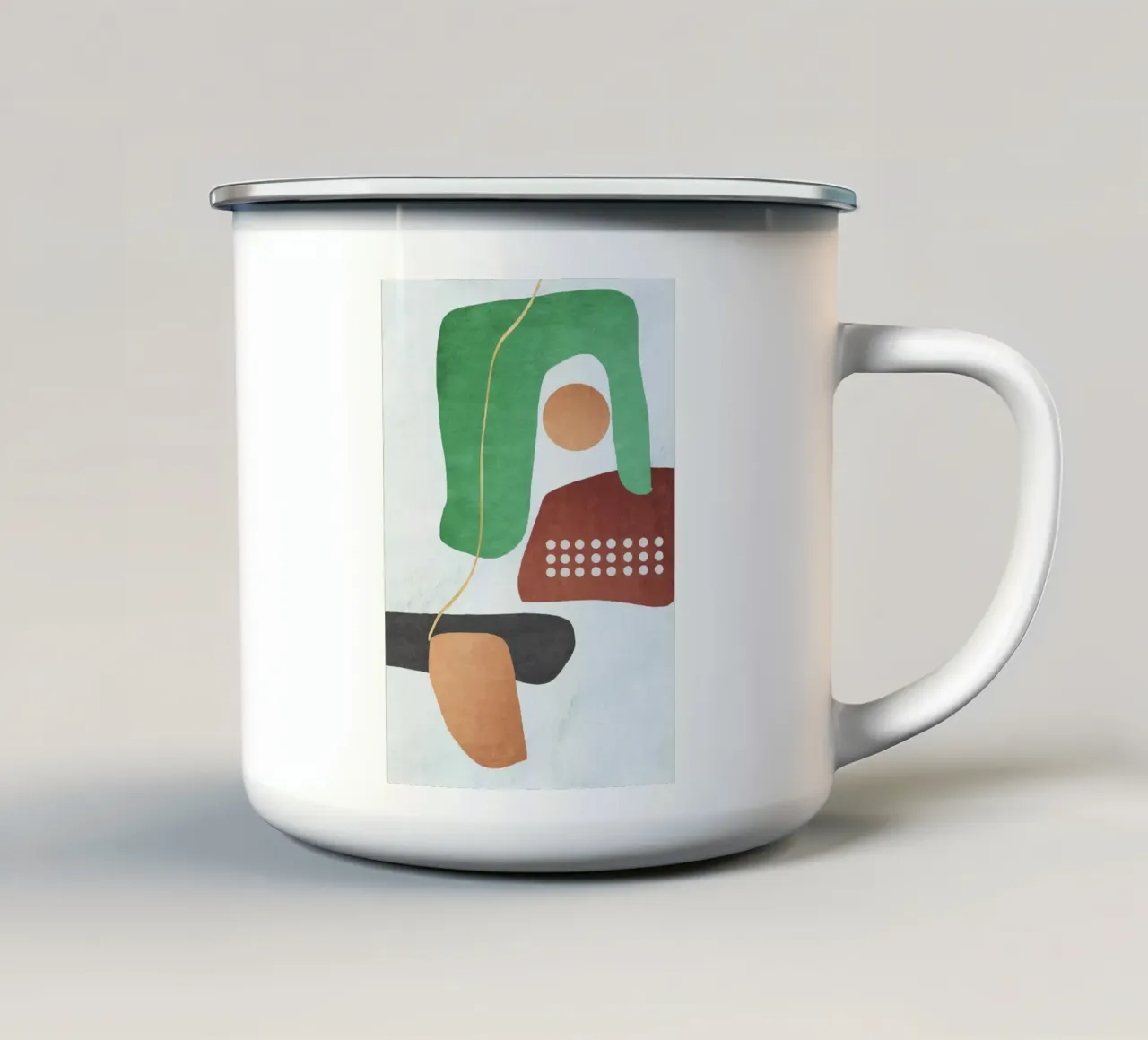 Abstract geometric  earth tones tazza in smalto da ramosashop