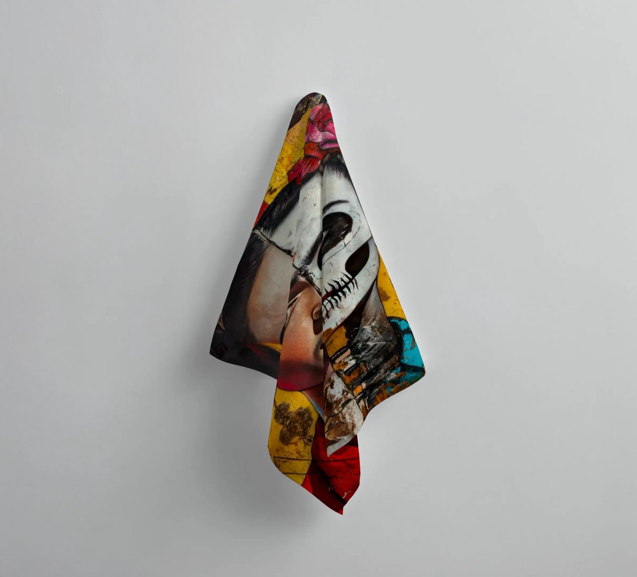 Duality of the Soul – Icon in the Mirror of Life and Death towel by Modern Muse
