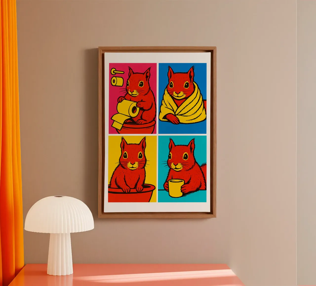 Andy Squirrel canvas with Floater frame by Little Wild Lines