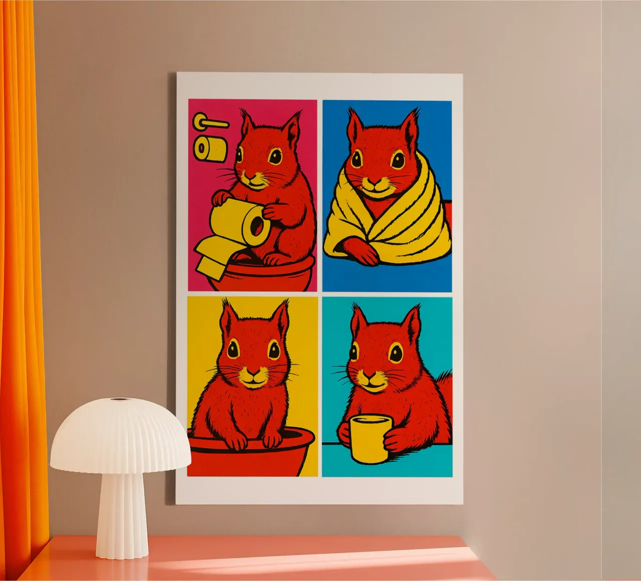 Andy Squirrel canvas with Floater frame by Little Wild Lines