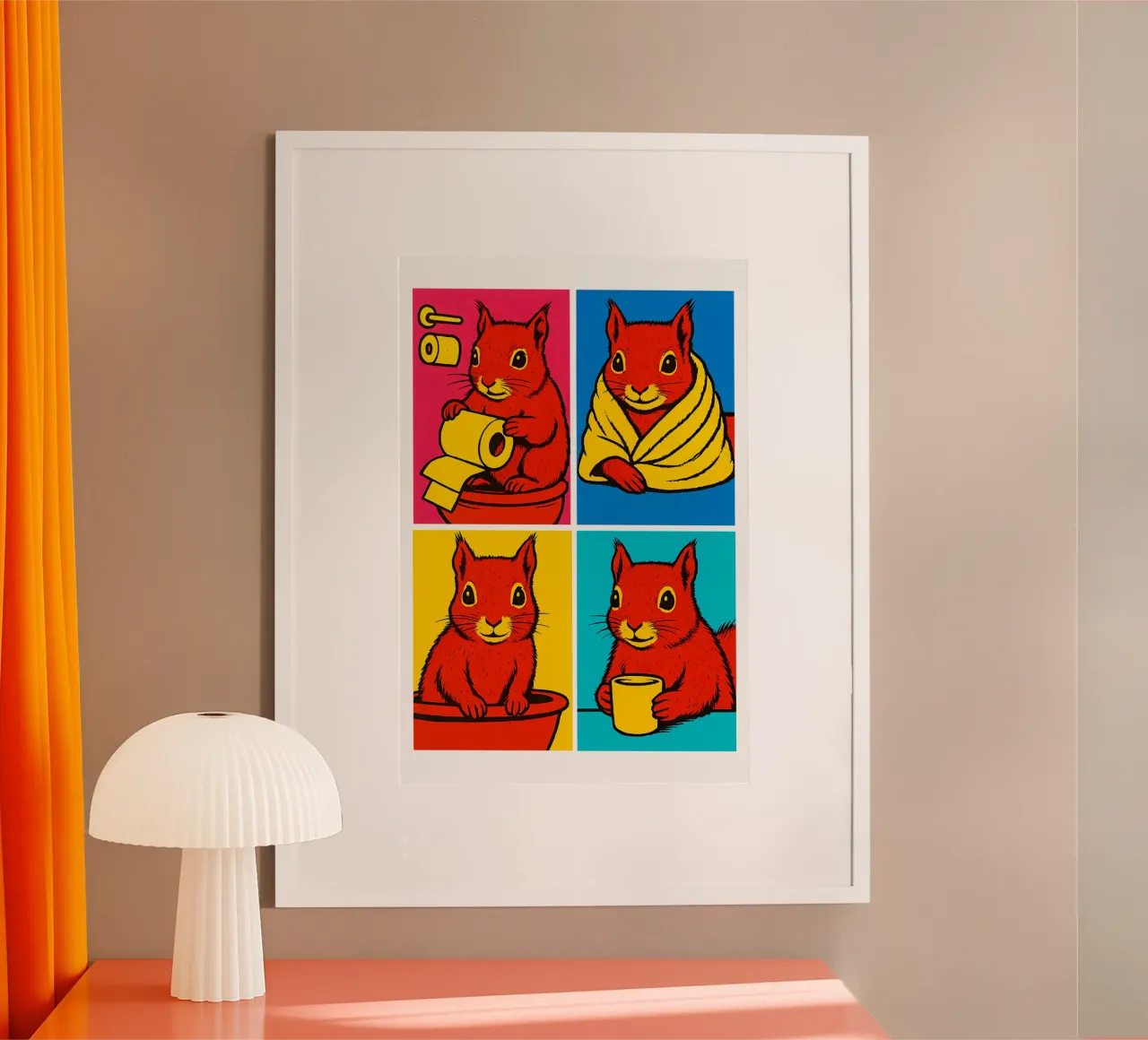 Andy Scoiattolo poster con telaio in alluminio da Little Wild Lines