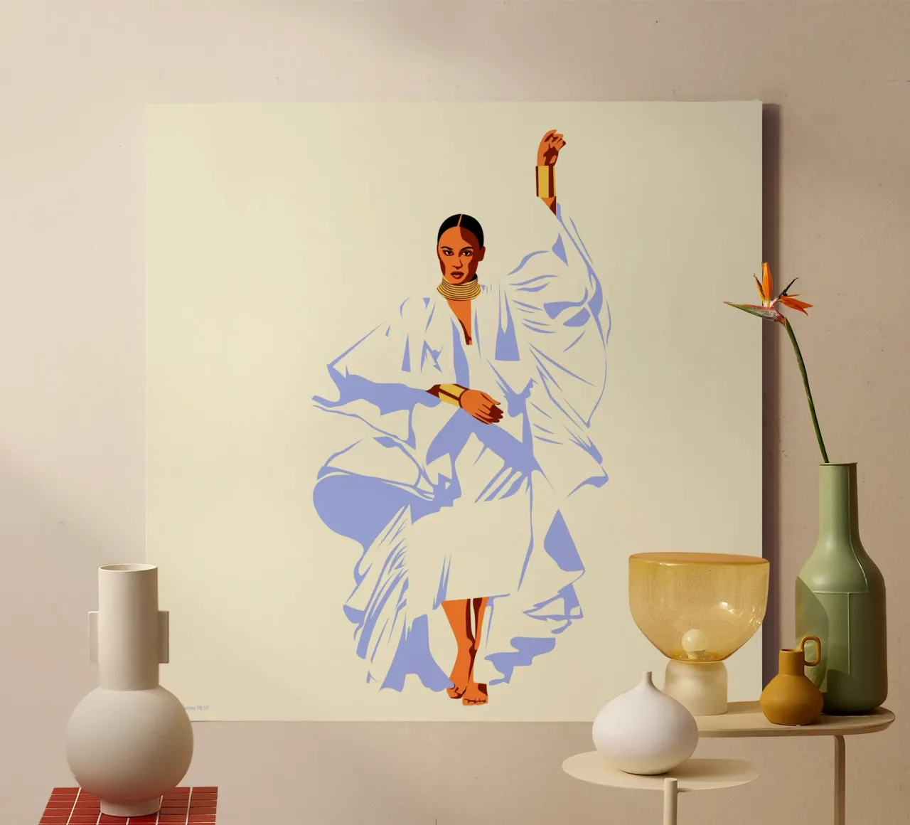 Afro Rumba canvas met Baklijst van Fabienne Petit