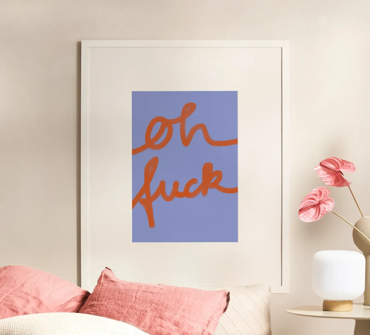 Oh fck poster con telaio in legno da Studio Memb