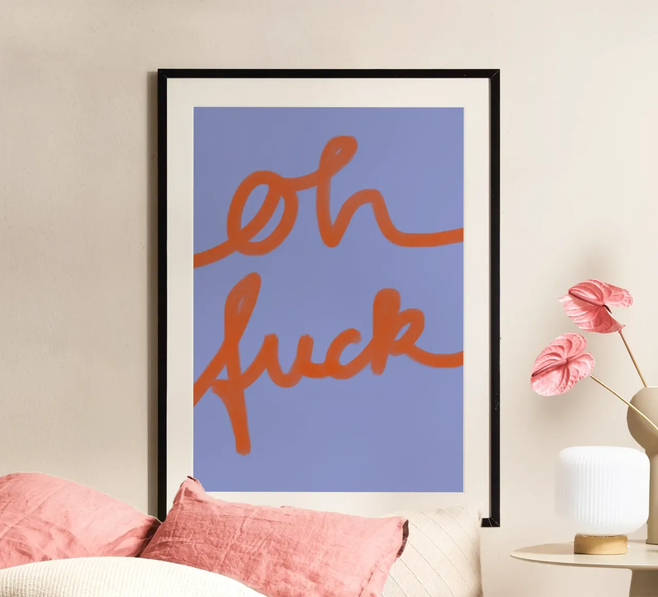 Oh fck poster con telaio in legno da Studio Memb