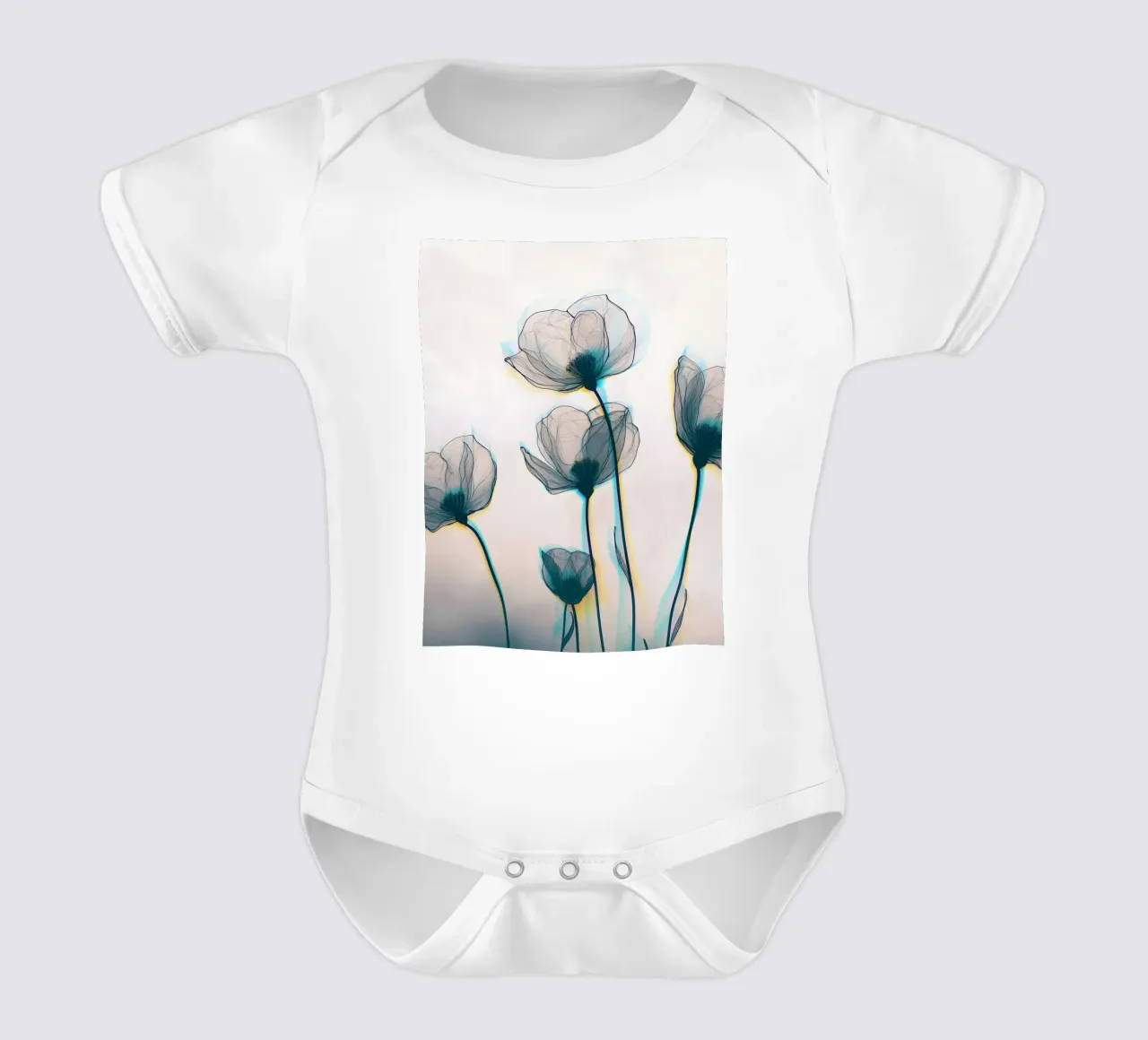 Fiori di nebbia body neonato maniche corte da Moon  Bloom