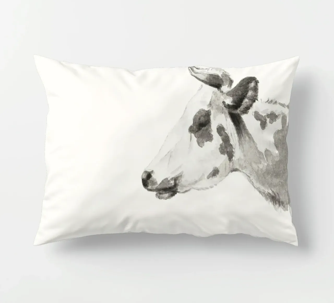Head of a cow cuscino da Second Canvas