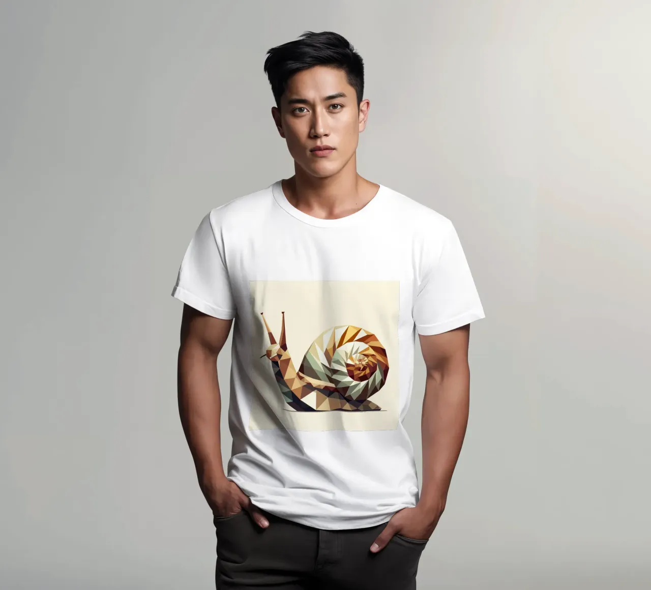 Lumaca geometrica - Opera d'arte stilizzata low-poly t-shirt da namosh