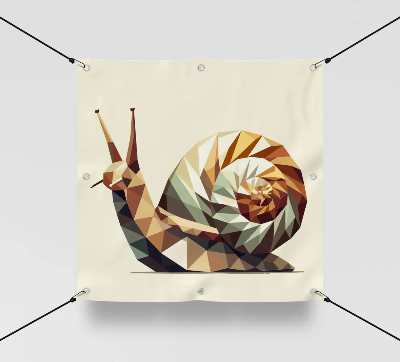 Lumaca geometrica - Opera d'arte stilizzata low-poly telo in pvc da namosh