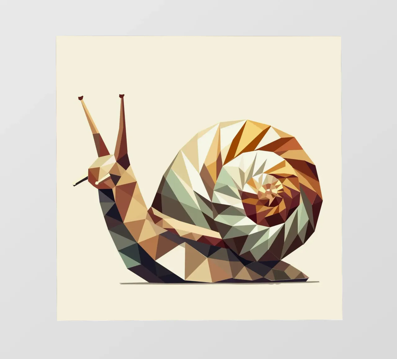 Lumaca geometrica - Opera d'arte stilizzata low-poly telo in pvc da namosh