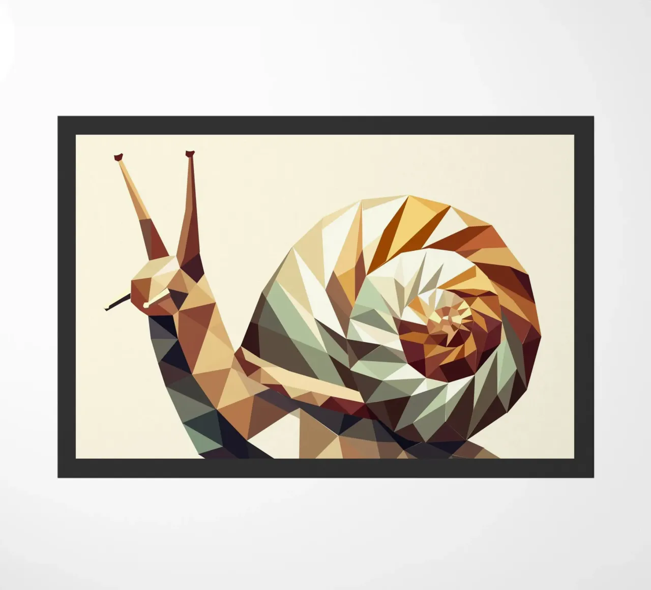 Lumaca geometrica - Opera d'arte stilizzata low-poly zerbino da namosh