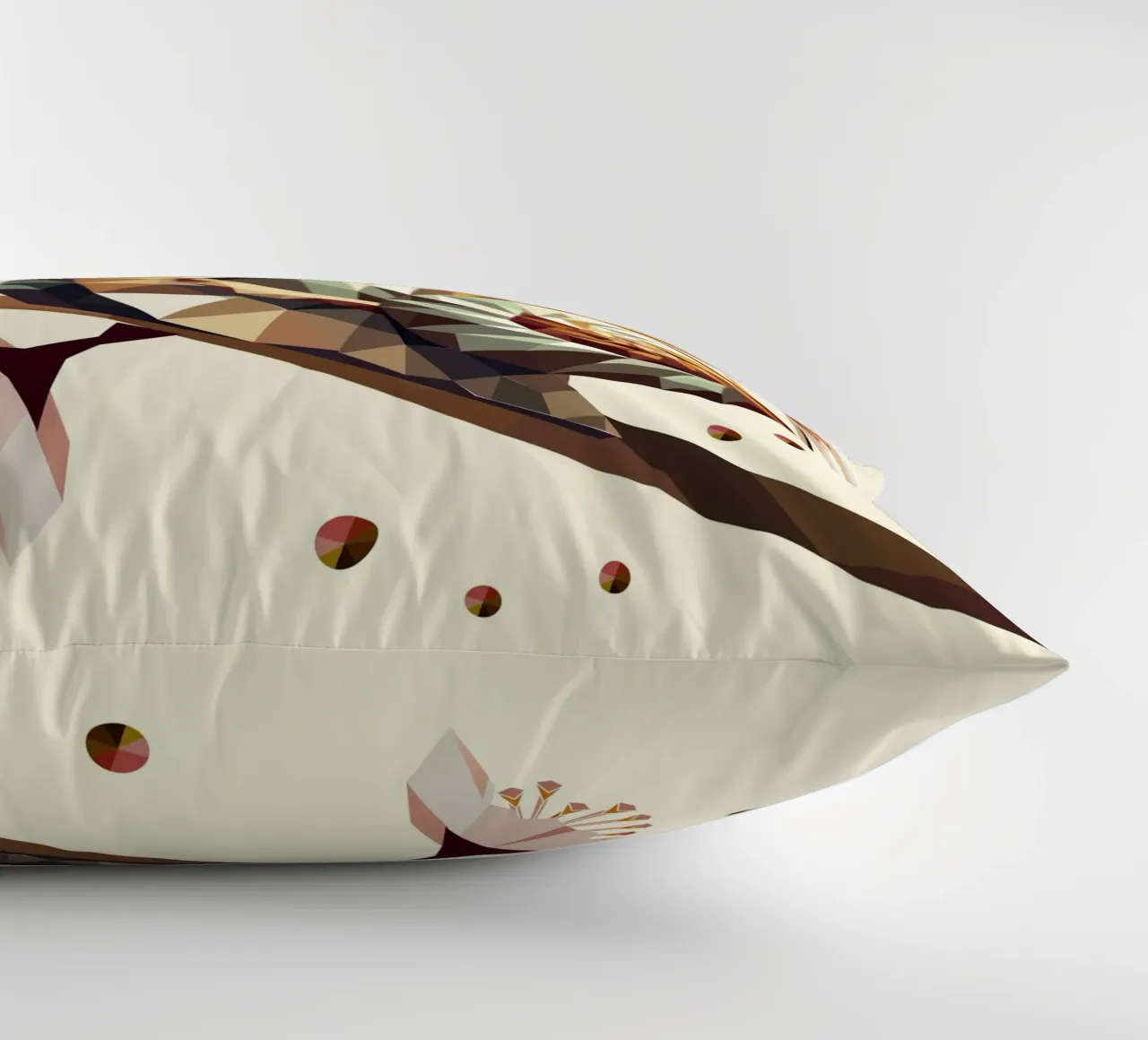 Geometric snail on a flowering branch - motif for spring decorative cushion by namosh