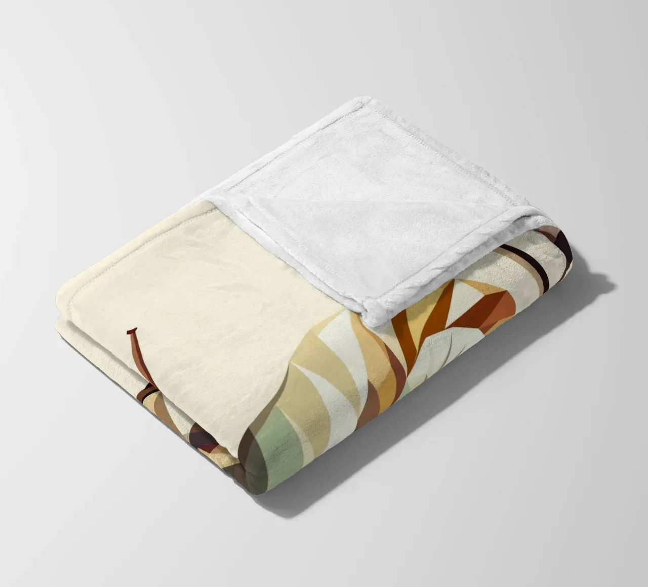 Escargot géométrique sur branche fleurie - motif printemps plaid polaire de namosh
