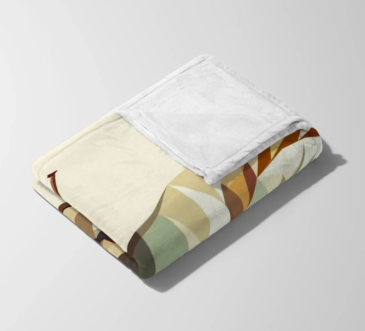 Escargot géométrique sur branche fleurie - motif printemps plaid polaire de namosh