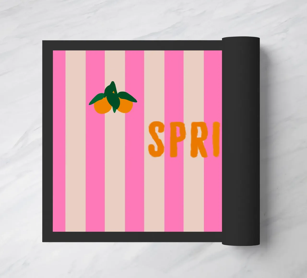 Spritz arancione su strisce rosa con arance zerbino da Alisa Knöß