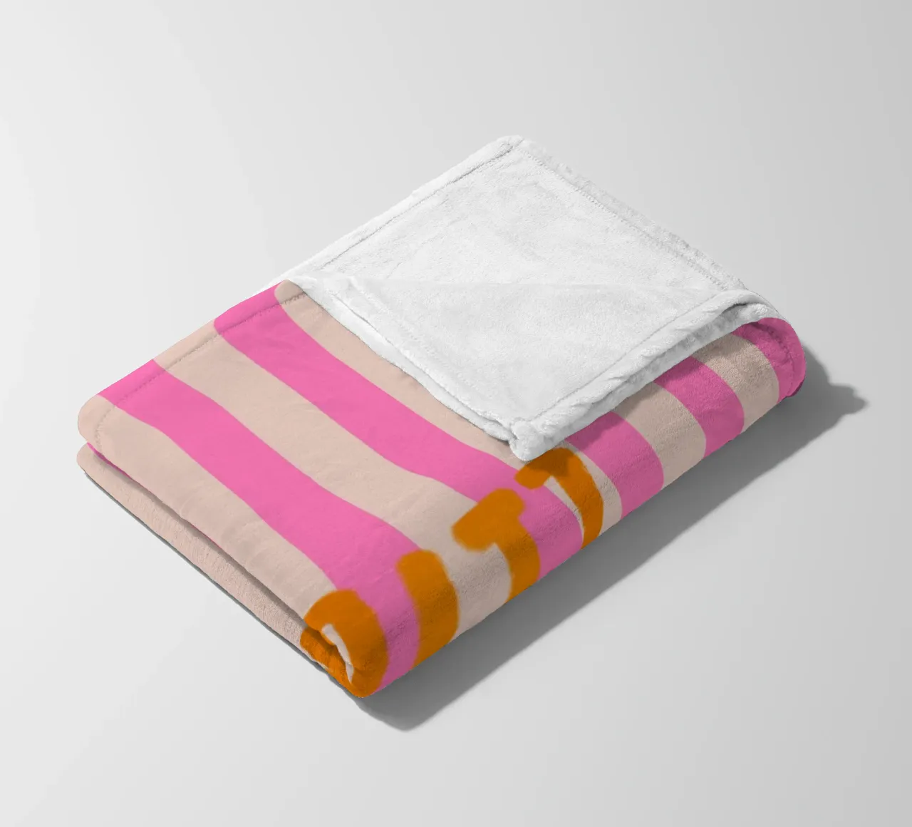 Spritz arancione su strisce rosa con arance coperta in pile da Alisa Knöß