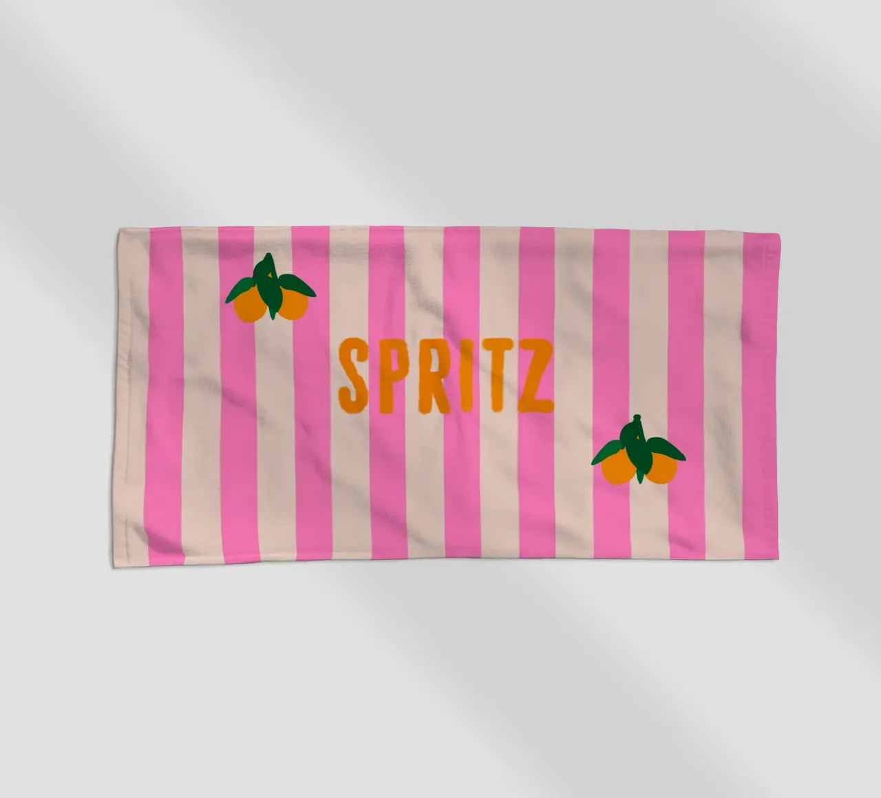 Spritz arancione su strisce rosa con arance telo mare da Alisa Knöß