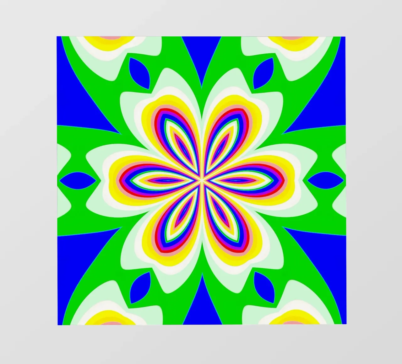 Kaléidoscope aux couleurs vives vert-bleu-jaune-rouge-blanc film rétro-éclairé de Gürsel Yesil Digital Art