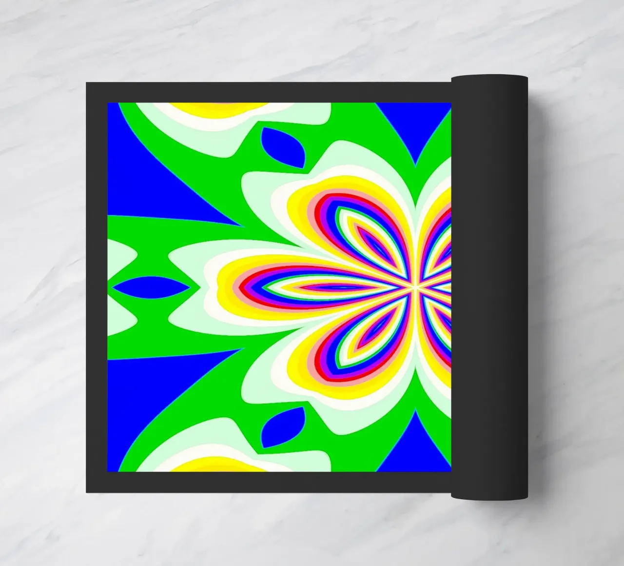 Caleidoscopio dai colori vivaci verde-blu-giallo-rosso-bianco zerbino da Gürsel Yesil Digital Art
