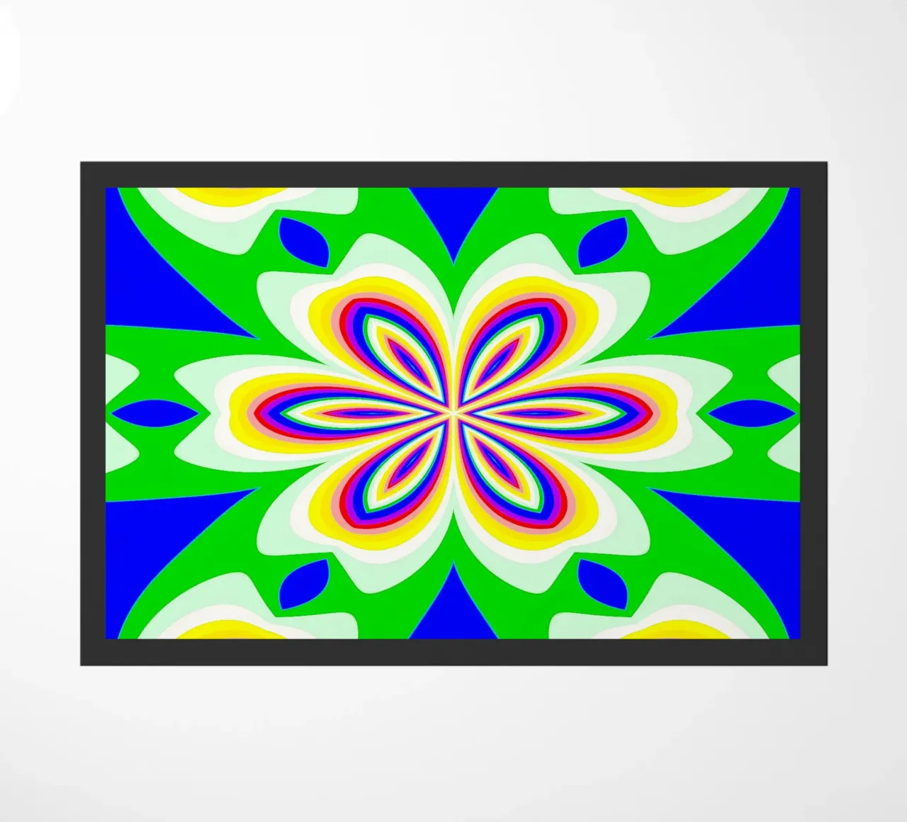 Caleidoscopio dai colori vivaci verde-blu-giallo-rosso-bianco zerbino da Gürsel Yesil Digital Art