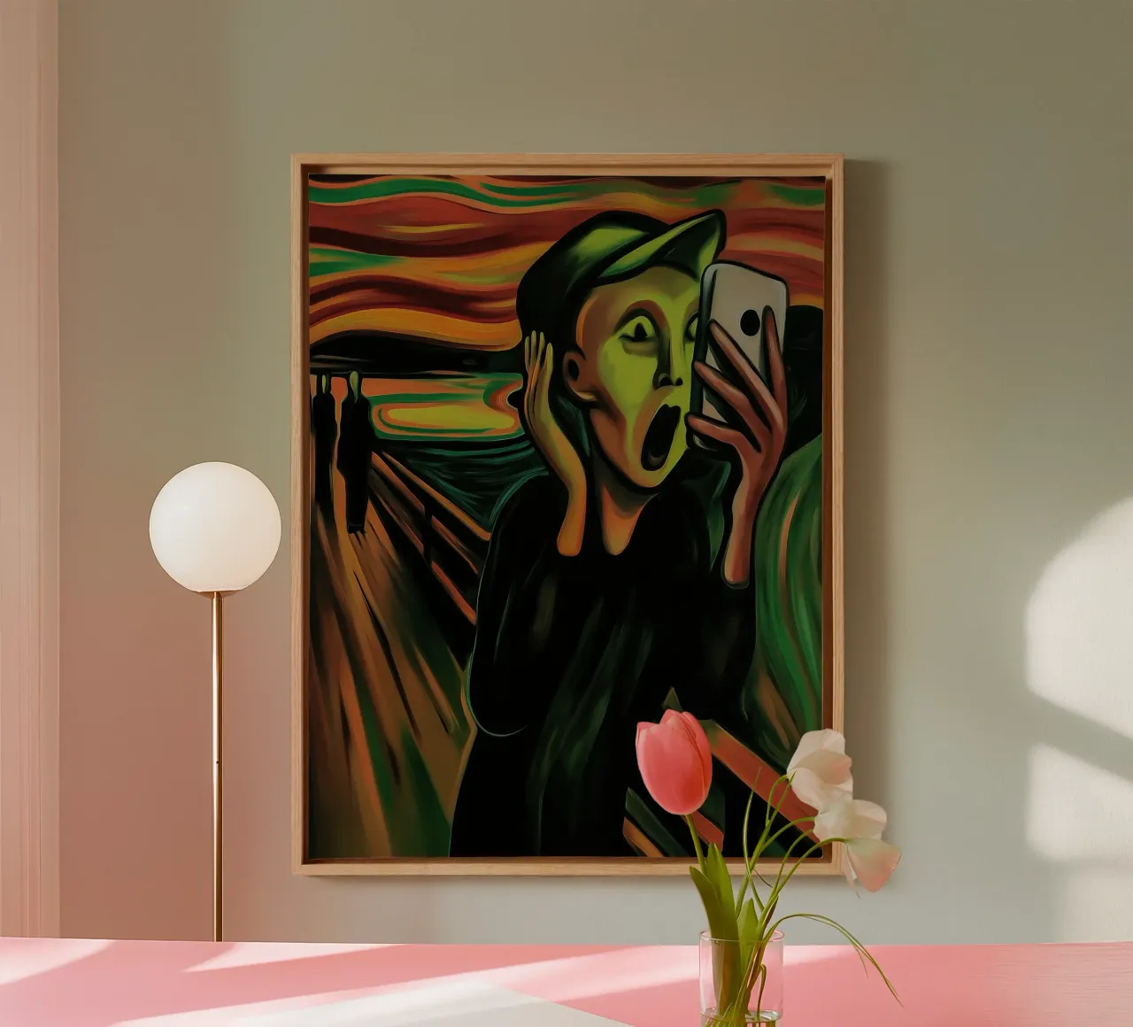 L'urlo | L'urlo | 2025 - Ispirato a Edward Munch tela con Cornice a cassetta da Autofocus