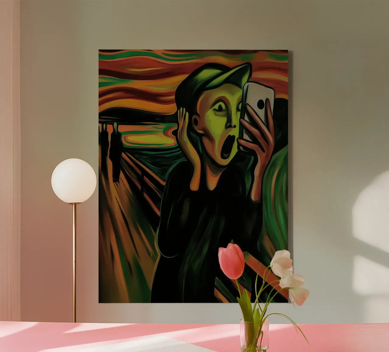 L'urlo | L'urlo | 2025 - Ispirato a Edward Munch tela con Cornice a cassetta da Autofocus