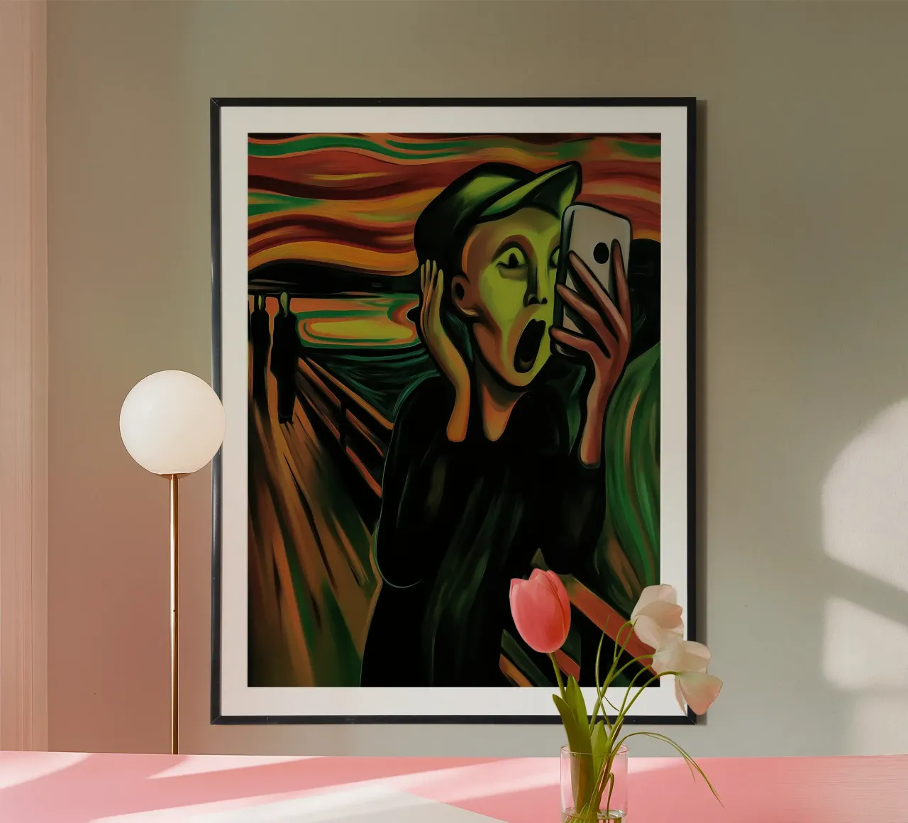 L'urlo | L'urlo | 2025 - Ispirato a Edward Munch poster con telaio in legno da Autofocus
