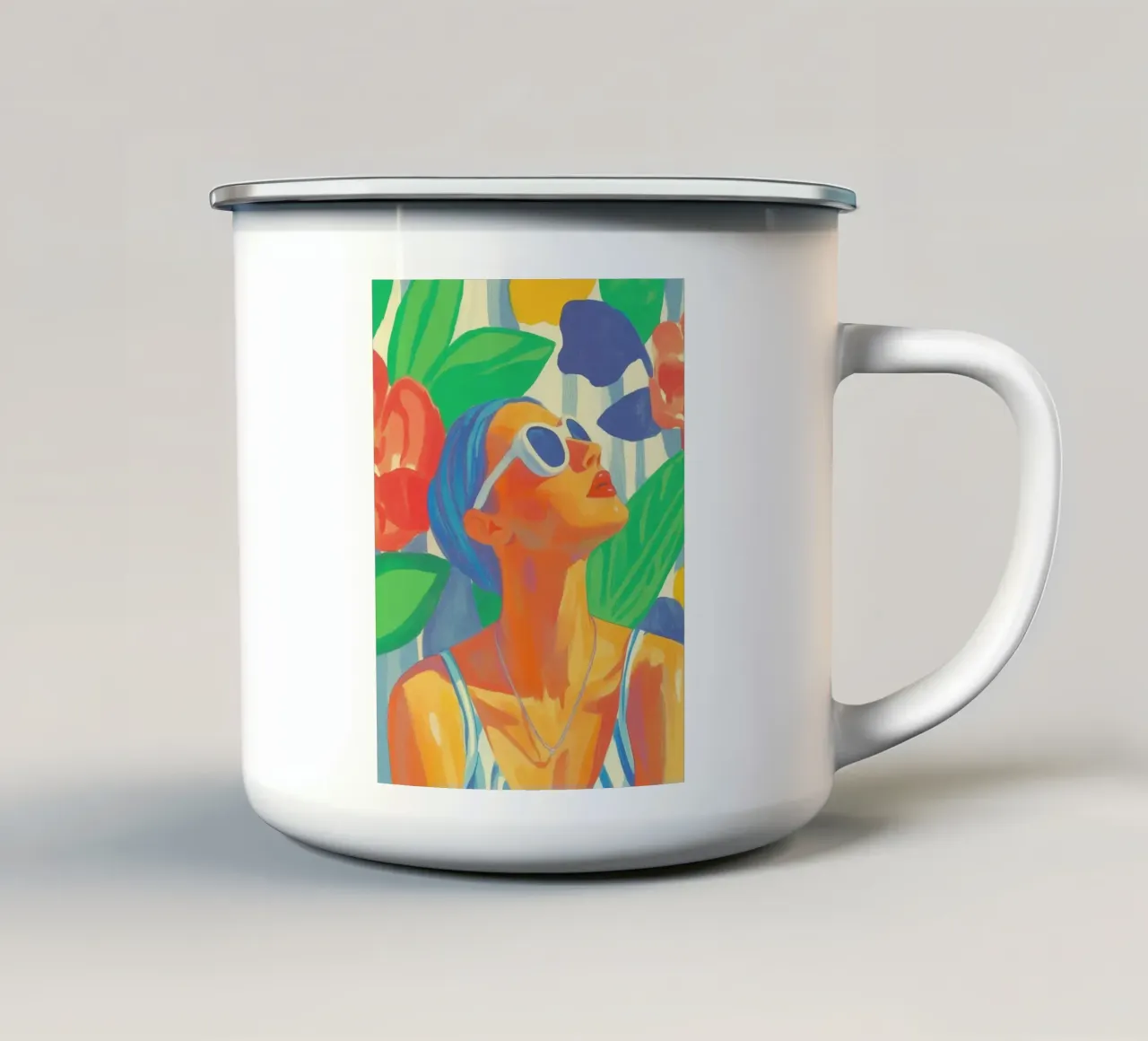Umore estivo femminile tazza in smalto da Carinaprint