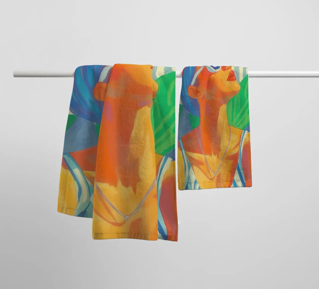 Female summer mood towel by Carinaprint