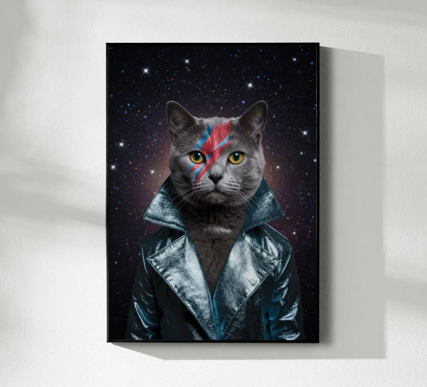 Gatto stellato plexiglass da Pawtrait Studio