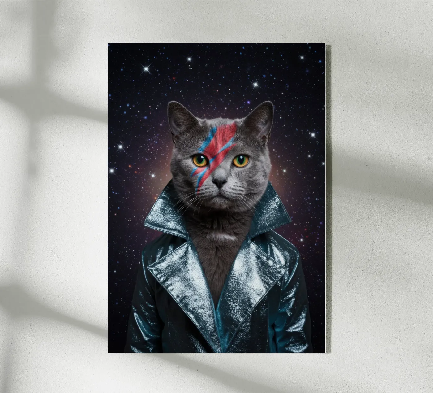 Gatto stellato plexiglass da Pawtrait Studio