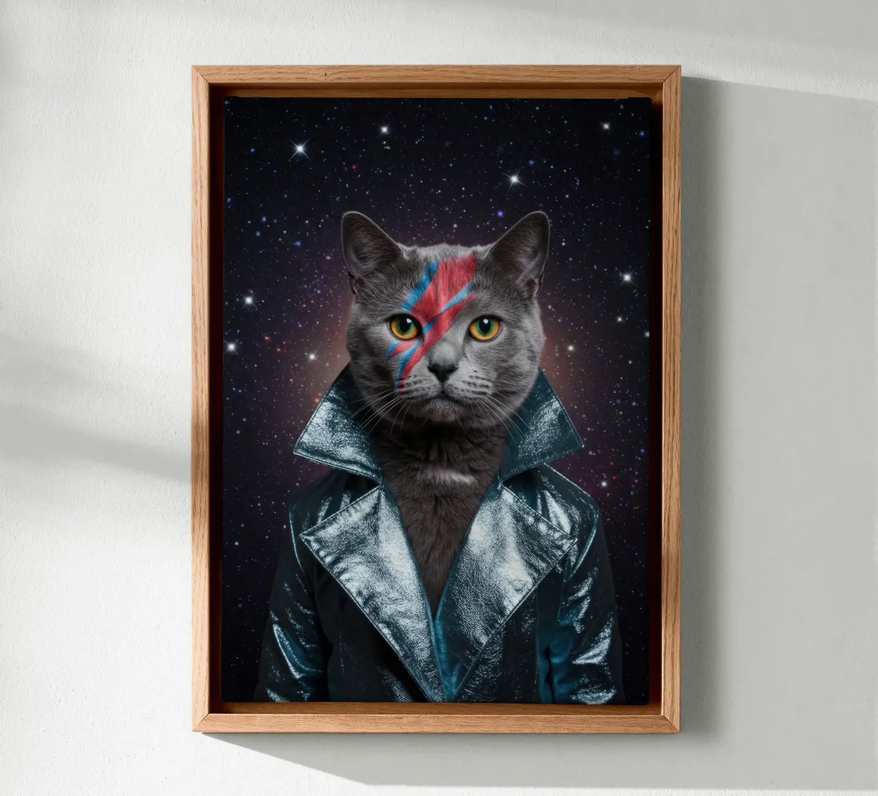 Star Cat canvas with Floater frame by Pawtrait Studio