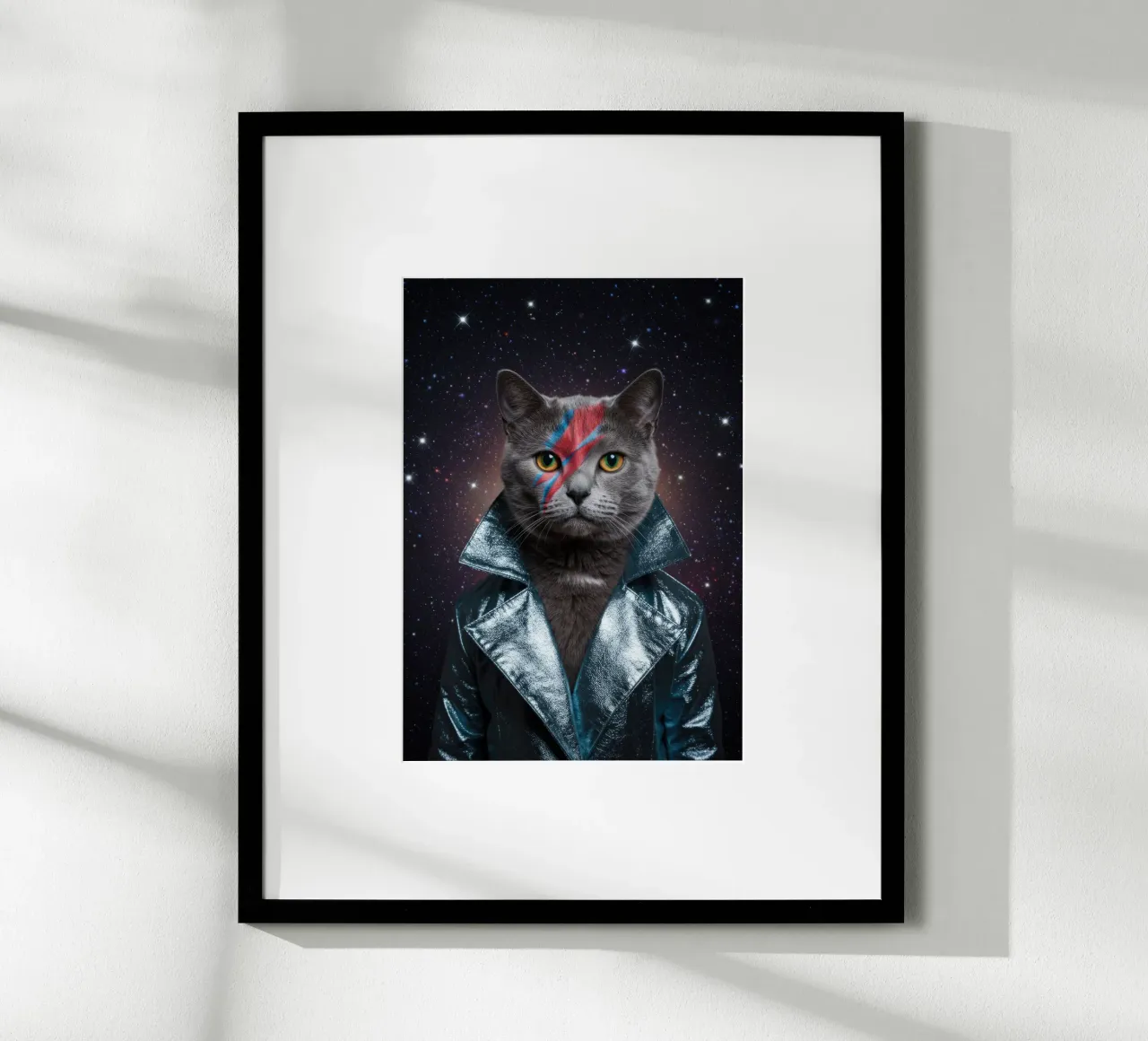 Gatto stellato poster con telaio in plastica da Pawtrait Studio