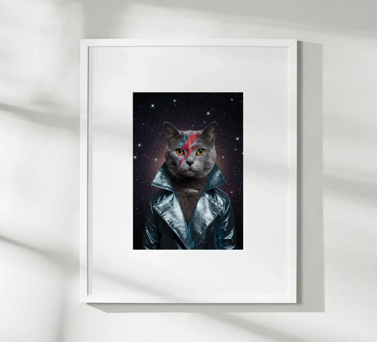 Gatto stellato poster con telaio in plastica da Pawtrait Studio