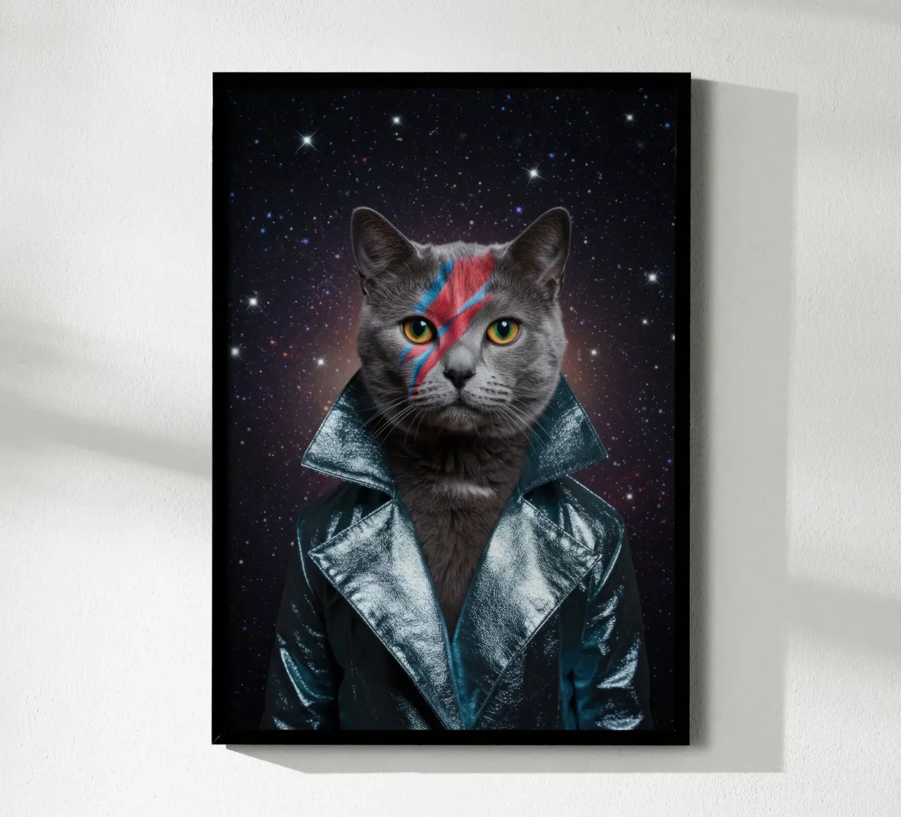 Gatto stellato poster con telaio in plastica da Pawtrait Studio