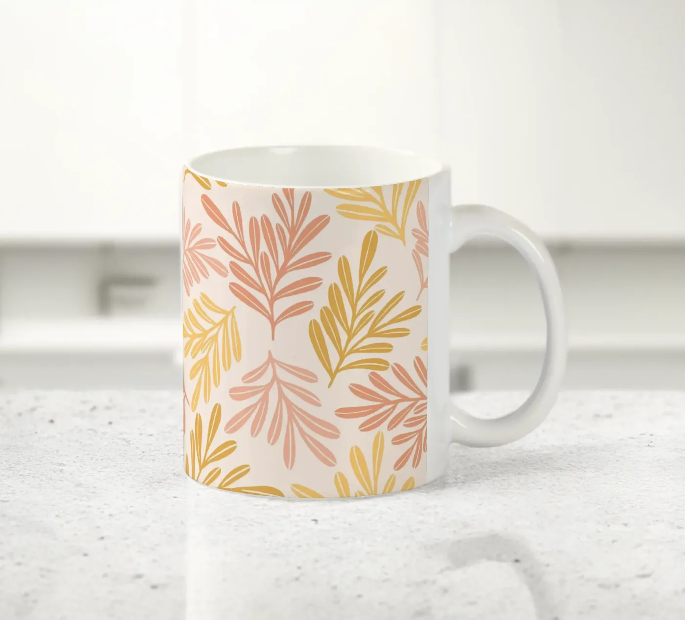 Warm Leaf Harmony ceramic mug by Wackapacka