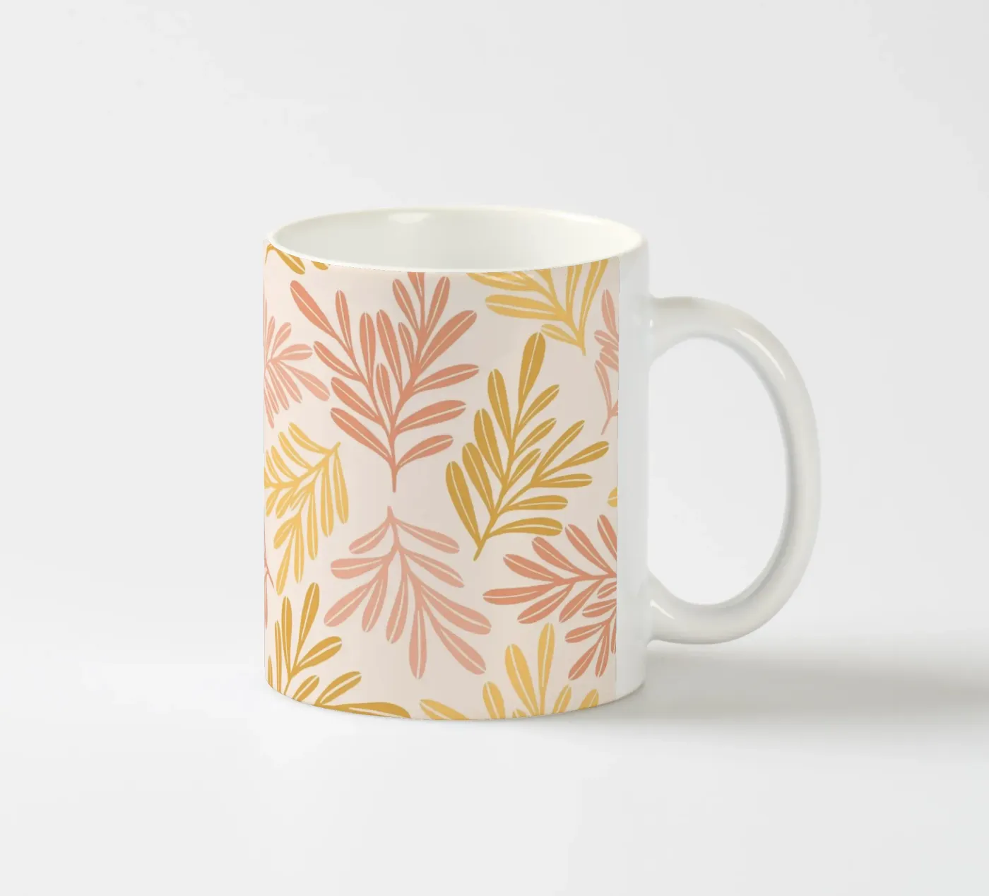 Warm Leaf Harmony ceramic mug by Wackapacka